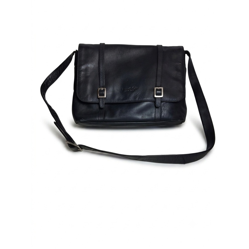Vintage Kenneth Cole Black Leather Messenger Bag